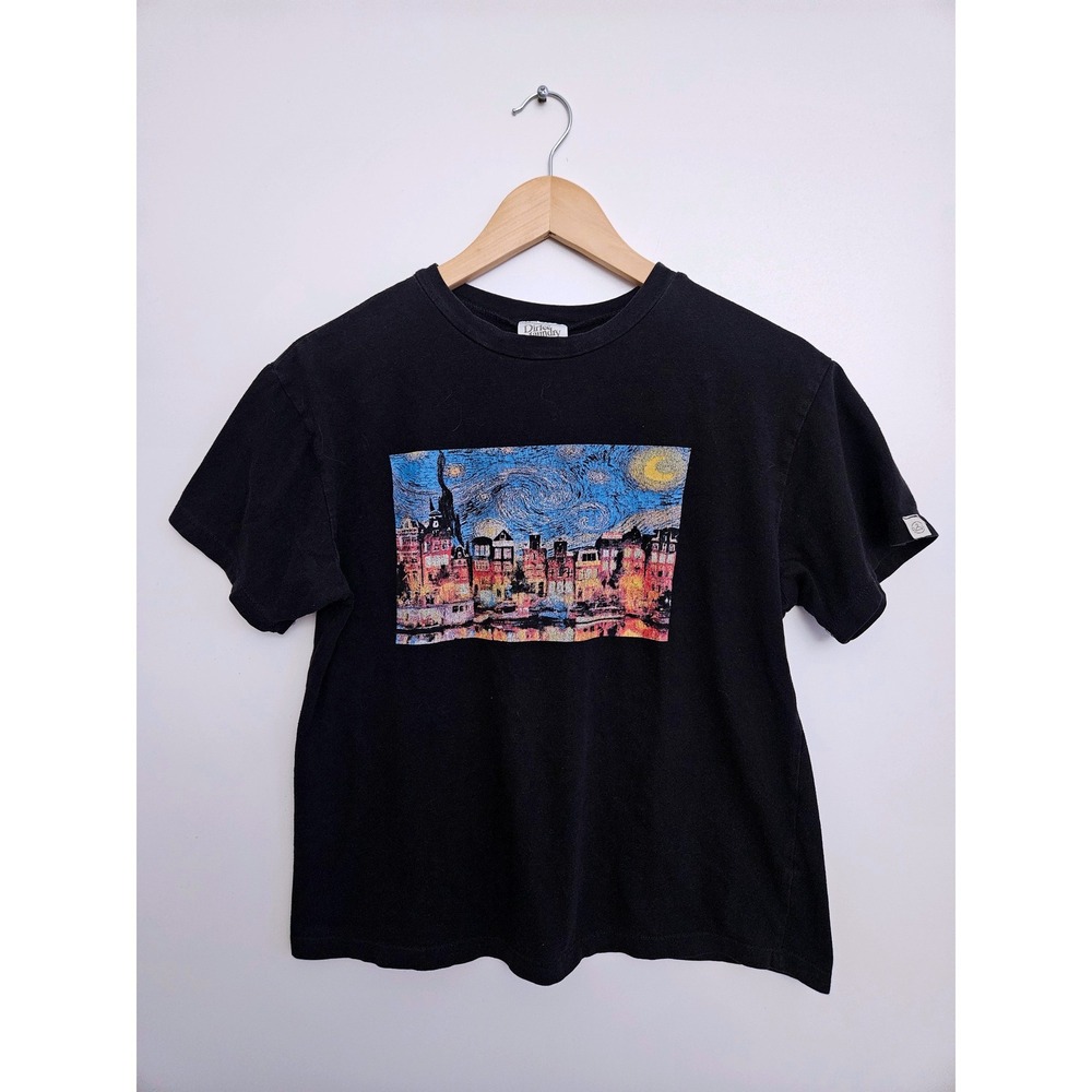 Dirtee Laundry Graphic T-Shirt Mens Large Black Art Print Excellent Short Sleeve